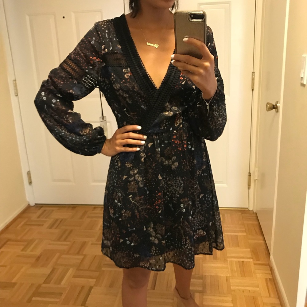 Willow & Clay Floral Dress in Black